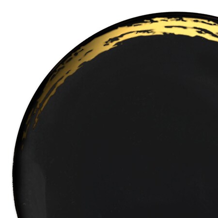 Smarty Had A Party 7.5" Black with Gold Moonlight Round Disposable Plastic Appetizer/Salad Plates (120 Plates), 120PK 967BG-CASE